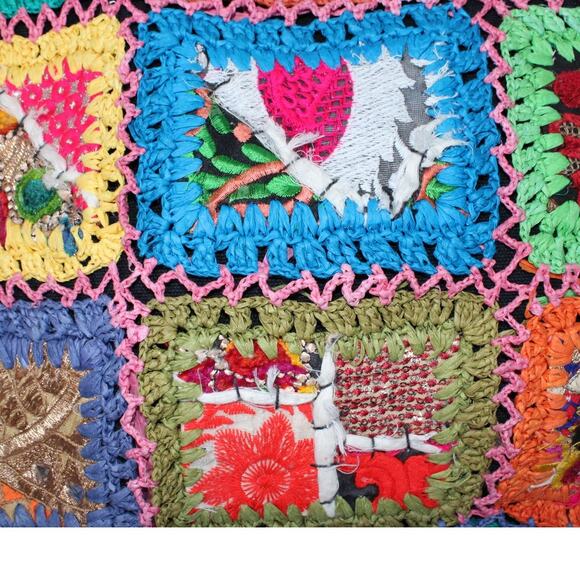 Imayin Bolso Jaffna Embroidered Patchwork Handle Crossbody Tote Colorful NWT - Picture 7 of 15